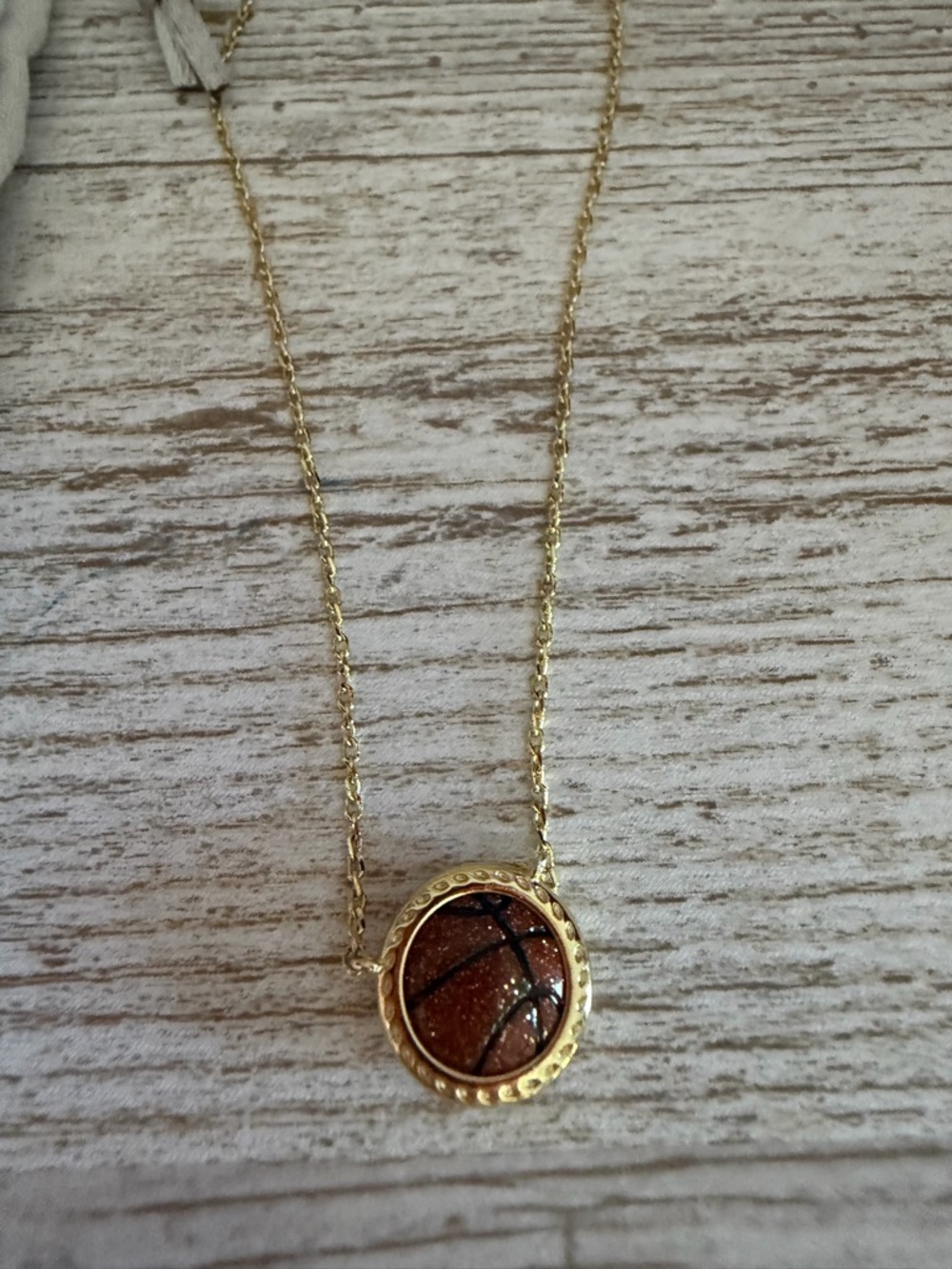 Kendra Scott Gold Basketball Charm Necklace in Glittering Copper - Picture 9 of 9